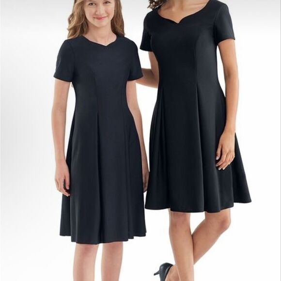 Southeastern Performance Apparel Libby Dress size 14 black midi or knee EUC - Picture 1 of 15